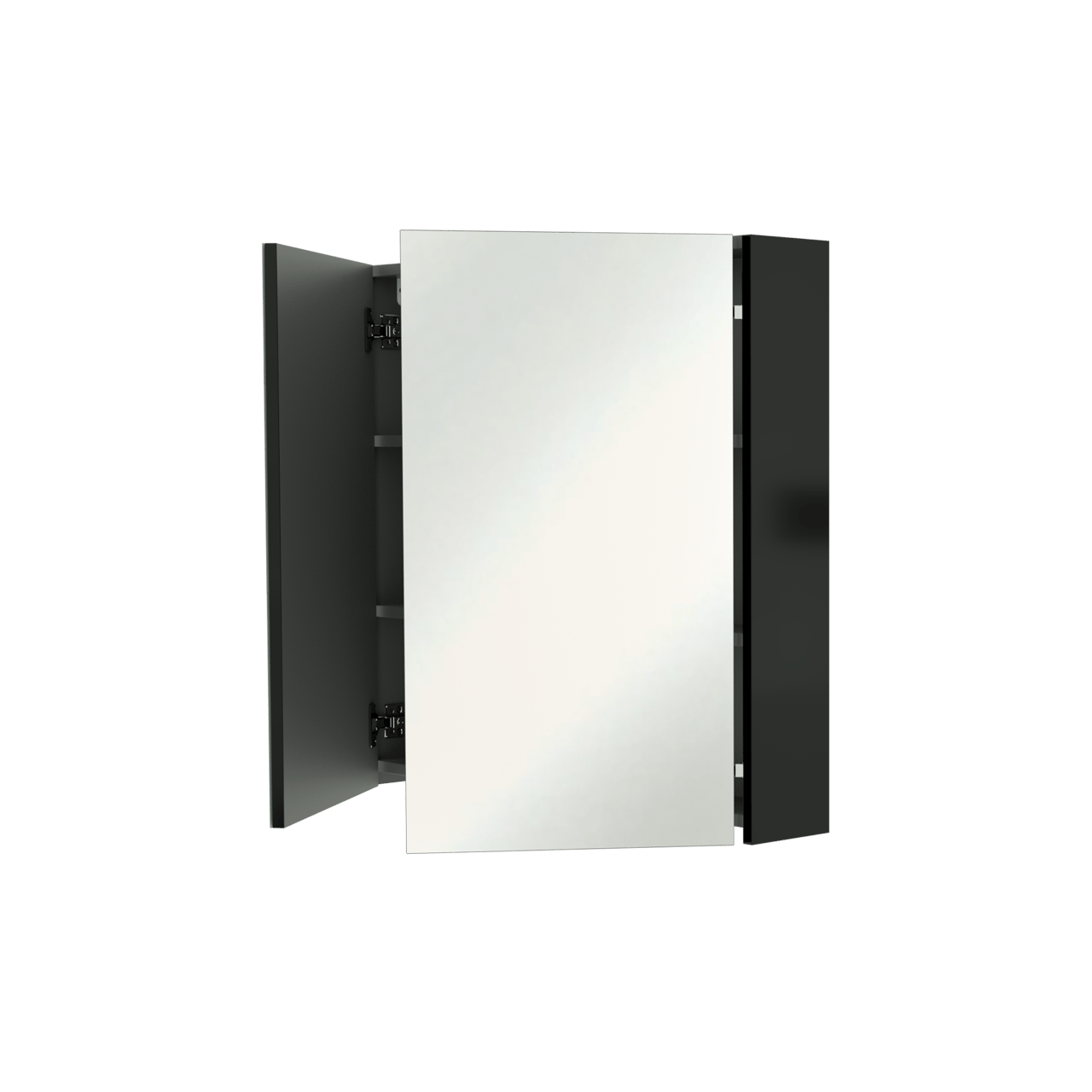 Linie Montro Spiegelschrank Bad: 80 x 75 cm, Schwarz Matt