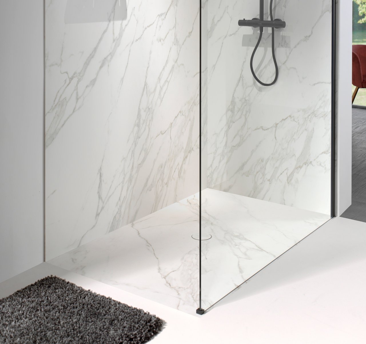 Balmani Studio douchebak 140 x 90 cm keramiek Calacatta