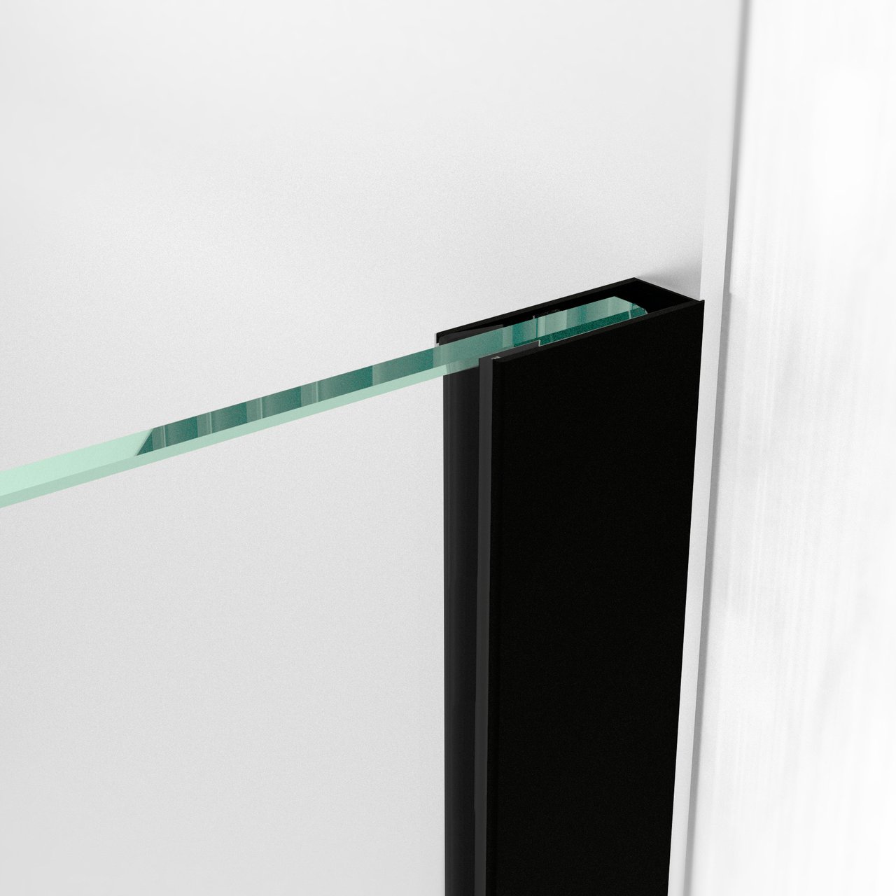 Linie Walk-In Walk-In Dusche: 120 x 200 cm, Stripes Glas, Schwarzes Profil, matt