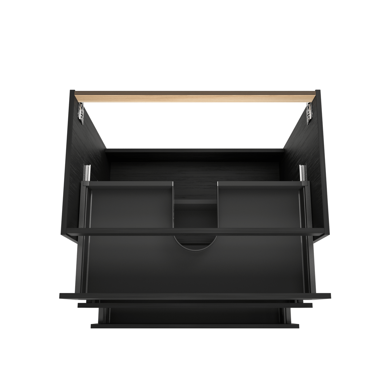 Balmani Lucida stehender Waschbeckenunterschrank: 90 x 55 cm, Eiche Schwarz, 3 Schubladen