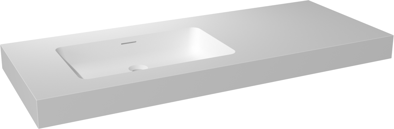 Storke Mata High Waschtisch, links, Solid Surface matt, 130 x 52 cm