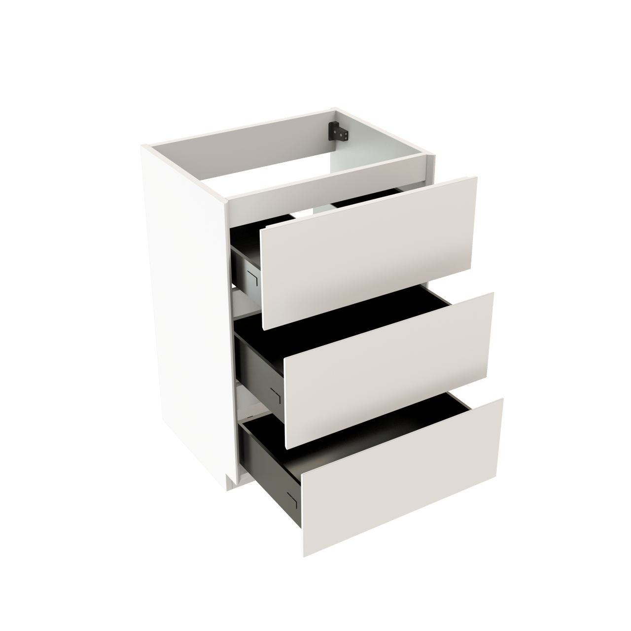 Storke Edge meuble sous-vasque a poser 60 x 46 cm blanc mat 3 tiroirs