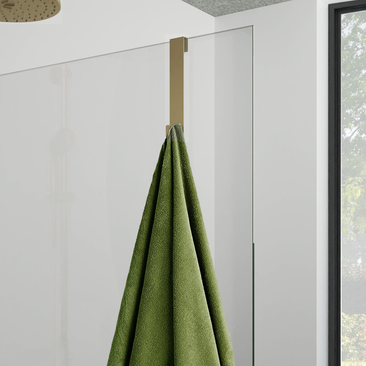 Blaufoss Gulio douchehouder met dubbele haak Brushed Champagne Gold