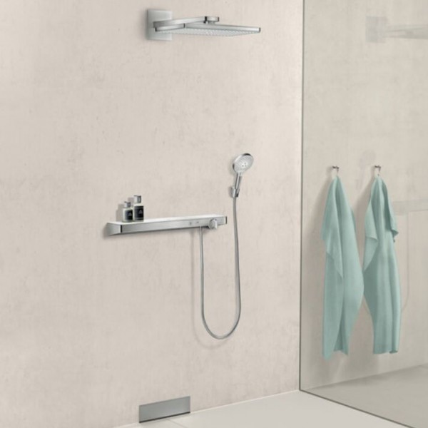 Hansgrohe Rainmaker Select rechthoekige regendouchekop met muursteun 46 x 27 cm Glanzend Chroom