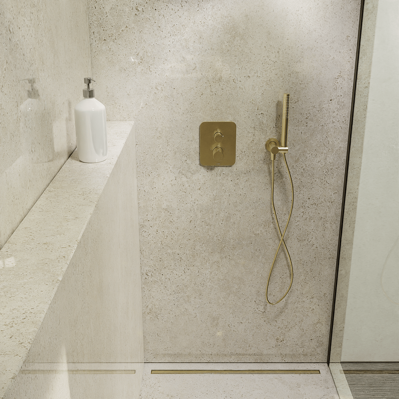 Mydrain rigole de douche 80cm Brushed Champagne Gold