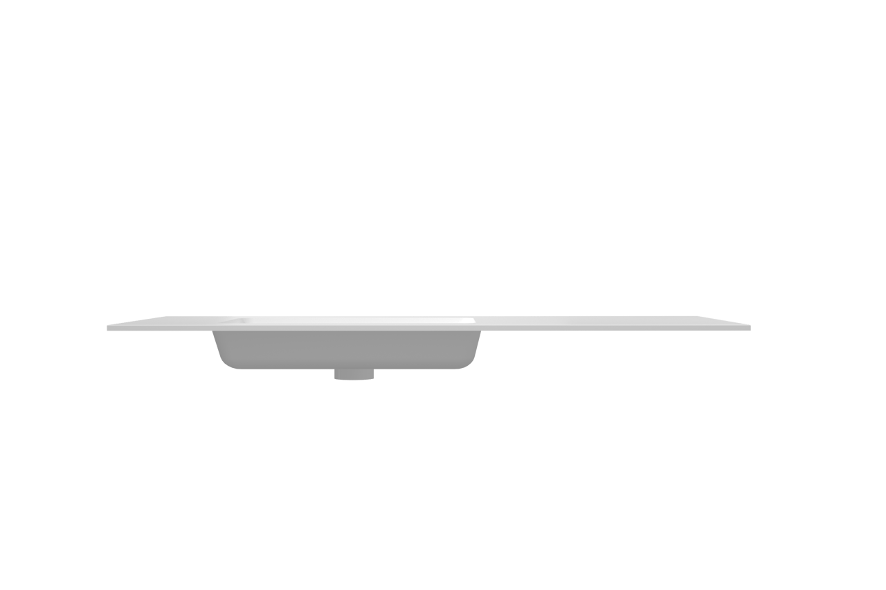 Storke Mata asymmetrisch linkse wastafel matte solid surface 130 x 52 cm combinatie kast 35 cm