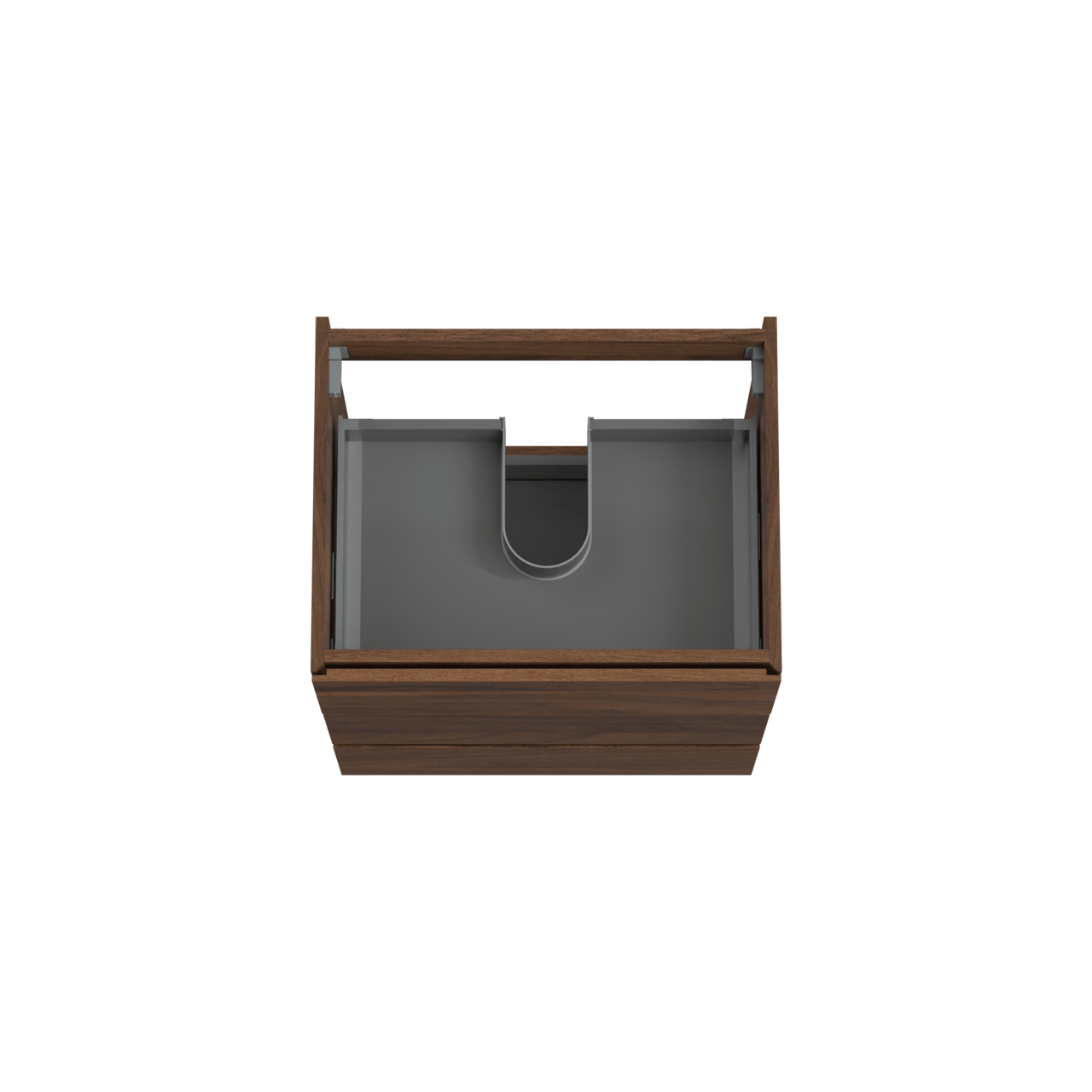 Storke Edge stehender Waschbeckenunterschrank: 65 x 52 cm, Nussbaum, 3 Schubladen