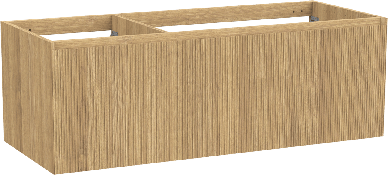 Balmani Fila by Mitra zwevende wastafelonderkast 135 x 55 cm asymmetrisch rechts fineer natuur eik 4 lades