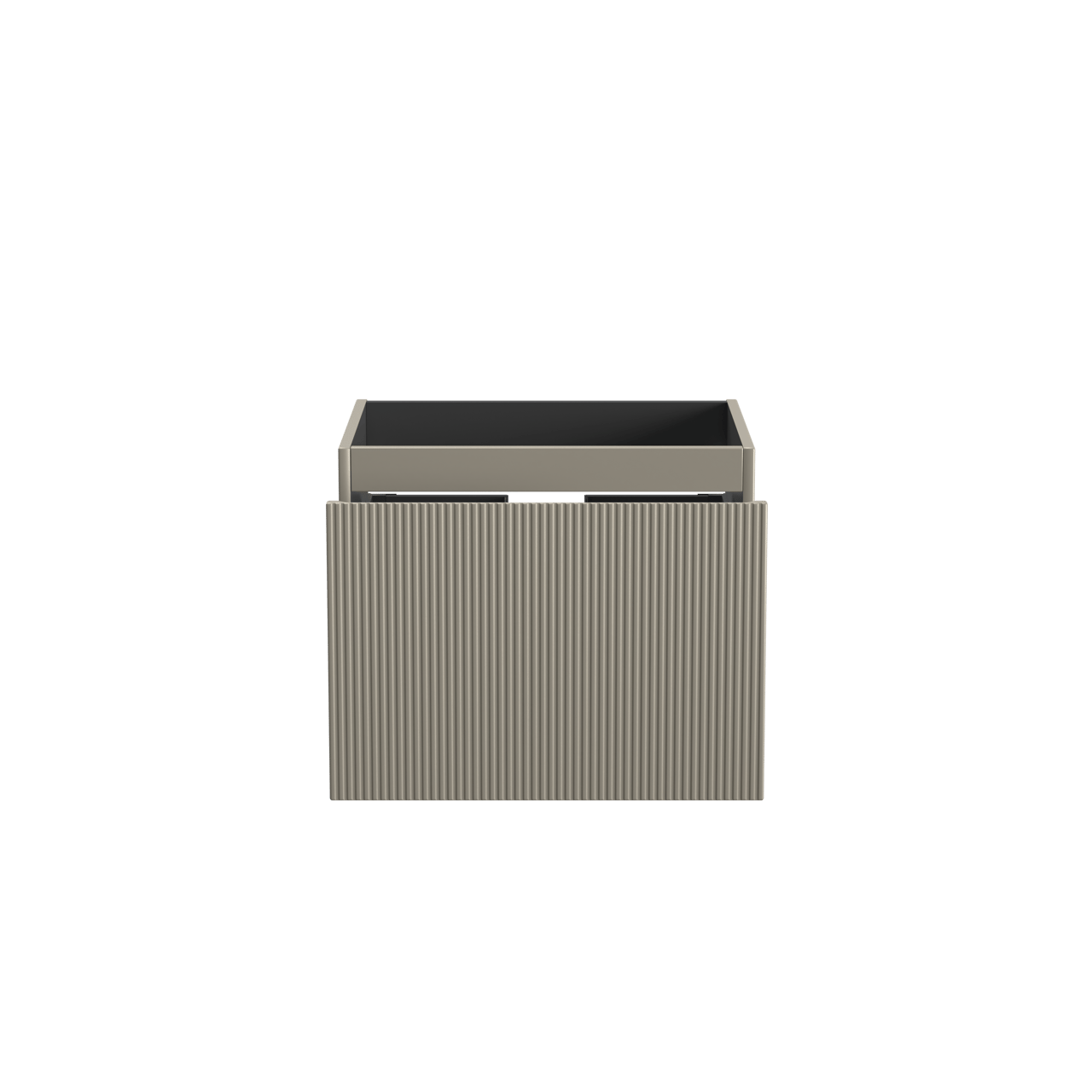 Storke Ribs meuble sous-vasque suspendu 65 x 52 cm soie grise 2 tiroirs