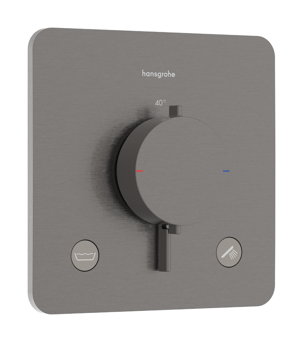 Hansgrohe Ecostat Comfort Q inbouw thermostaat 2 uitgangen Brushed Black Chrome EN1717
