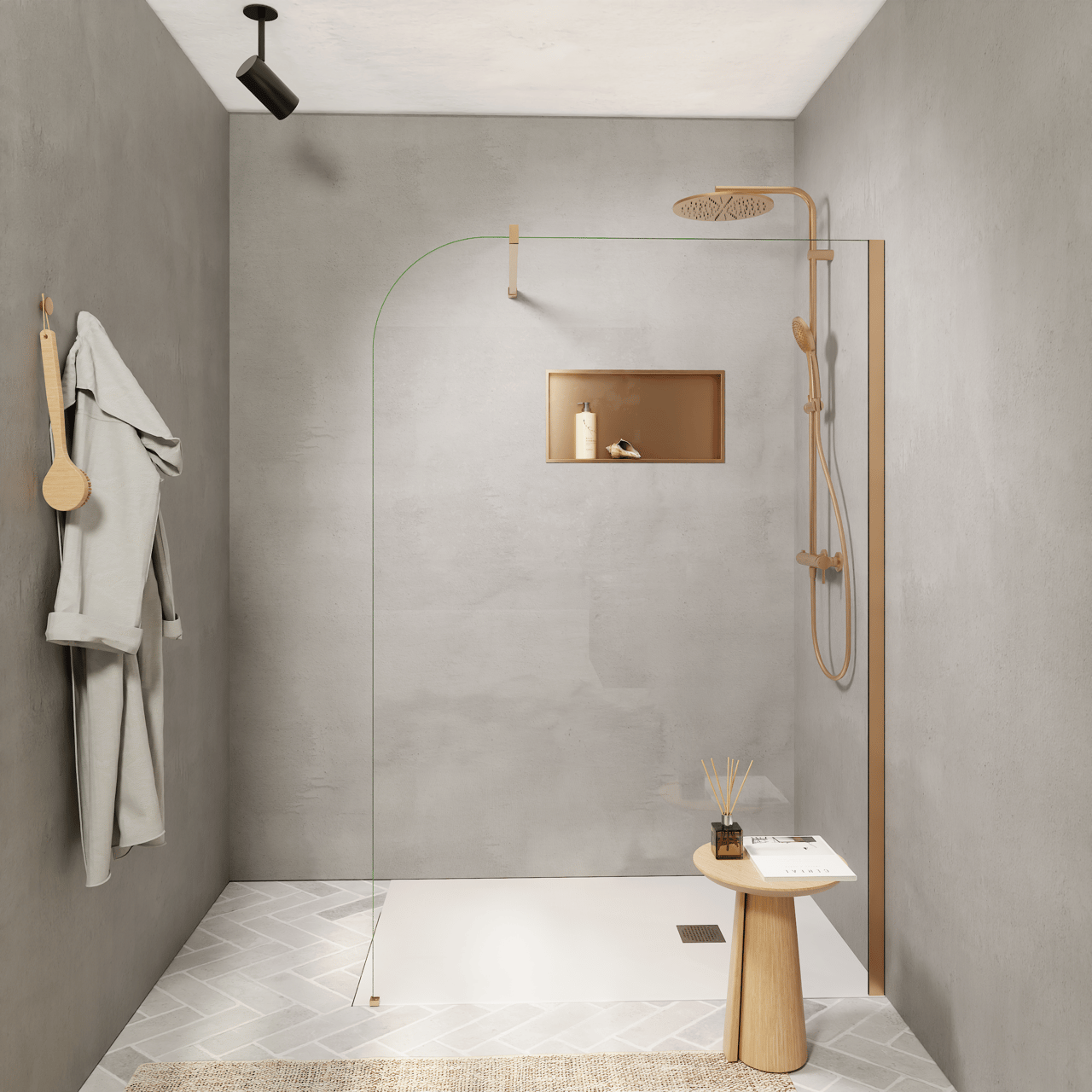Blaufoss Box inbouwnis, 60 x 30 cm, Brushed Rosegold
