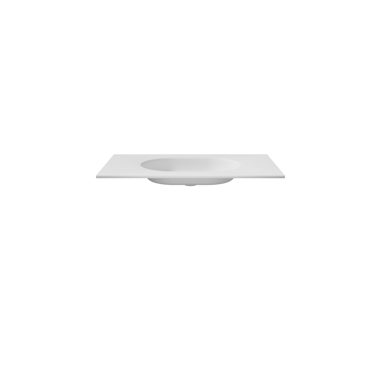 Balmani Tablo Oval enkele wastafel mat witte Solid Surface 90 x 55 cm