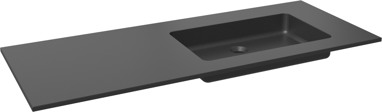 Storke Scuro Waschtisch, rechts, Quarz matt, 130 x 52 cm, Schrankkombination 45 cm