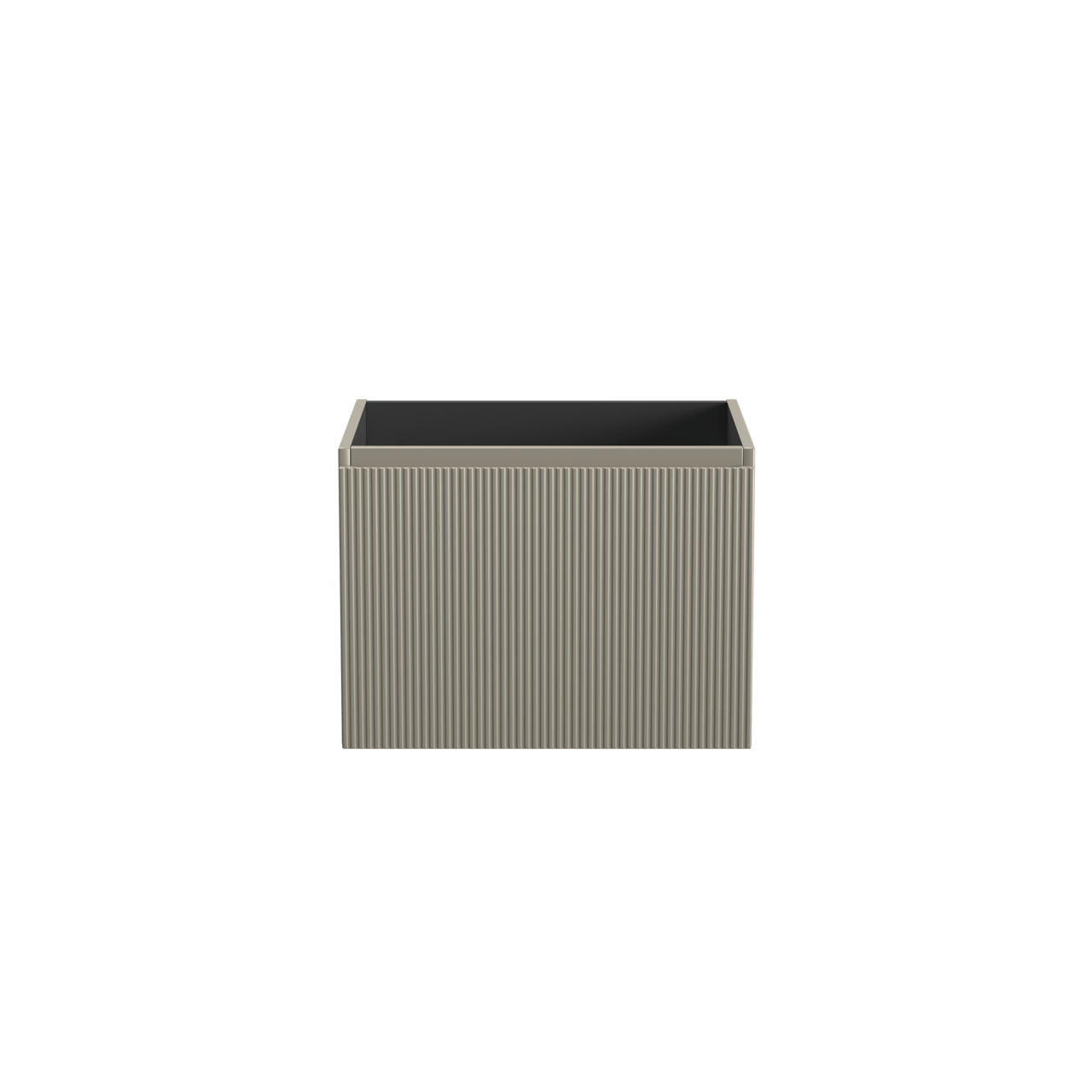 Storke Ribs meuble sous-vasque suspendu 65 x 52 cm soie grise 2 tiroirs