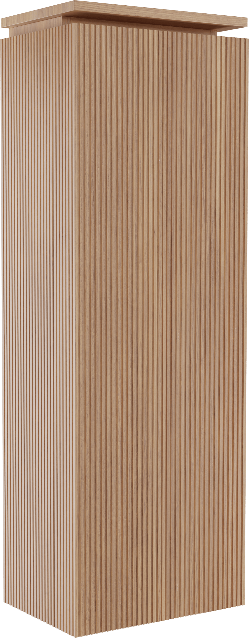 Balmani Eclips Ribs zwevende kolomkast links Teakhout 44 x 32 x 130 cm vert. sym. groef