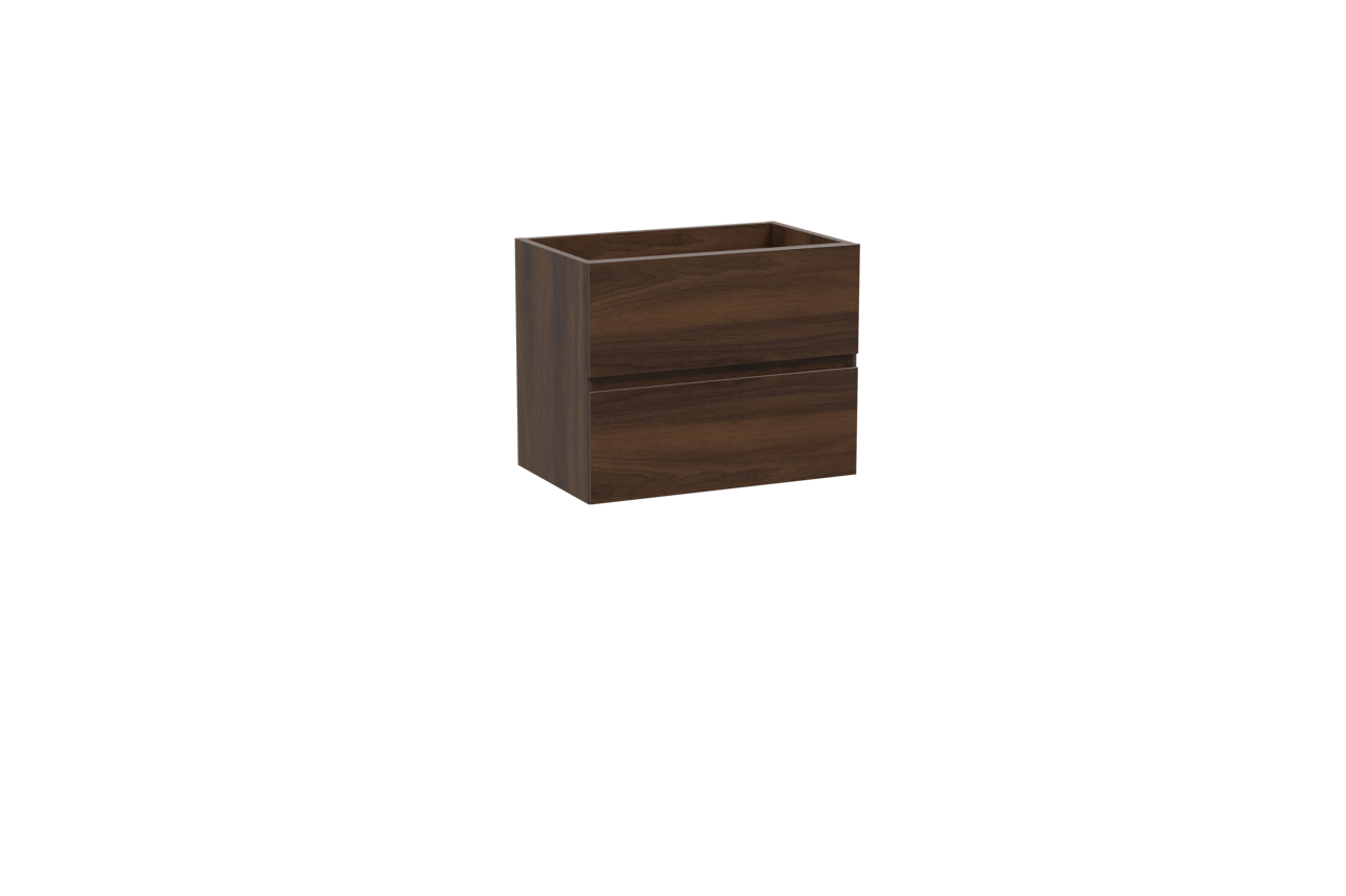 Storke Edge zwevende wastafelonderkast 60 x 40 cm notelaar 2 lades