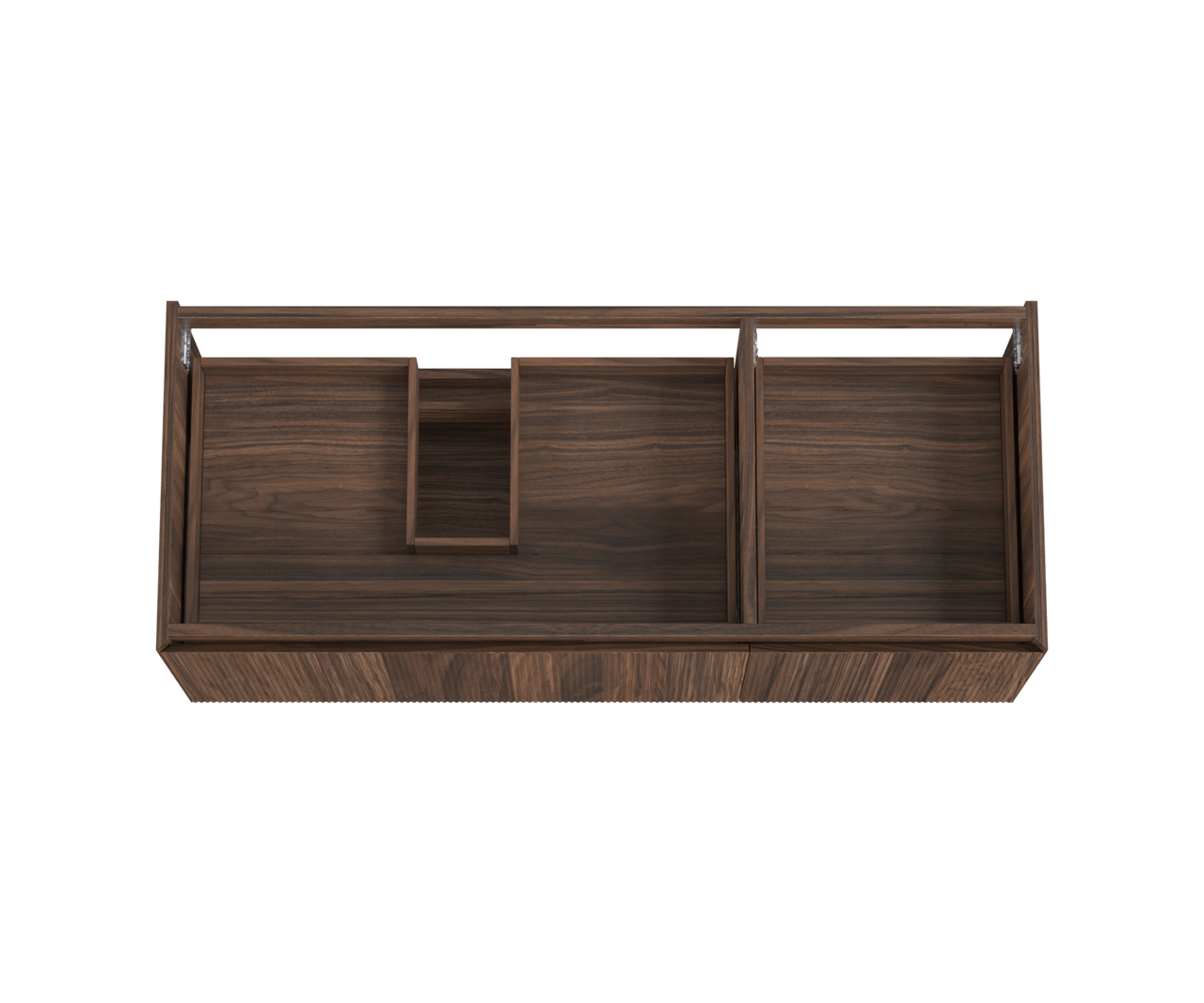 Balmani Fila by Mitra meuble sous-lavabo suspendu 135 x 55 cm asymétrique gauche placage noyer 4 tiroirs