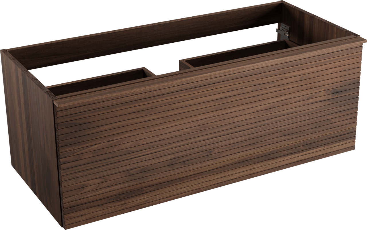 Balmani Forma meuble sous-vasque suspendu nervure horizontale 120 x 55 cm noyer Américain 2 tiroirs