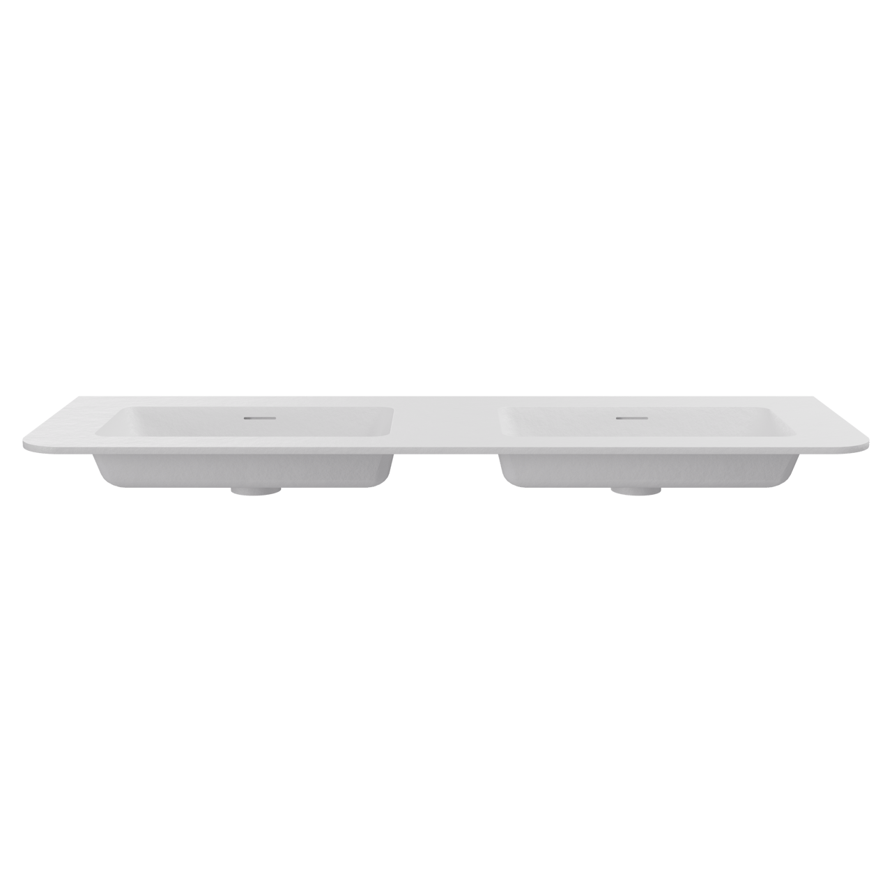 Storke Mata Soft dubbele wastafel mat witte solid surface 140 x 46 cm