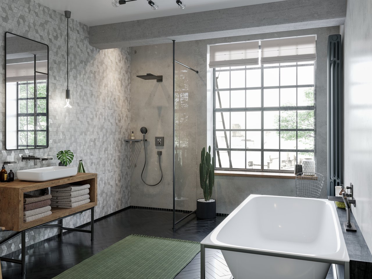 Hansgrohe Metropol standard Badewannenarmatur Brushed Black Chrome
