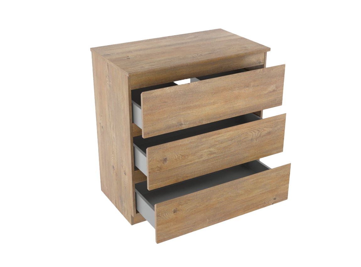 Linie Lado staand badmeubel 80 x 46 cm naturel eiken met Lado enkel wastafelblad in melamine naturel eiken