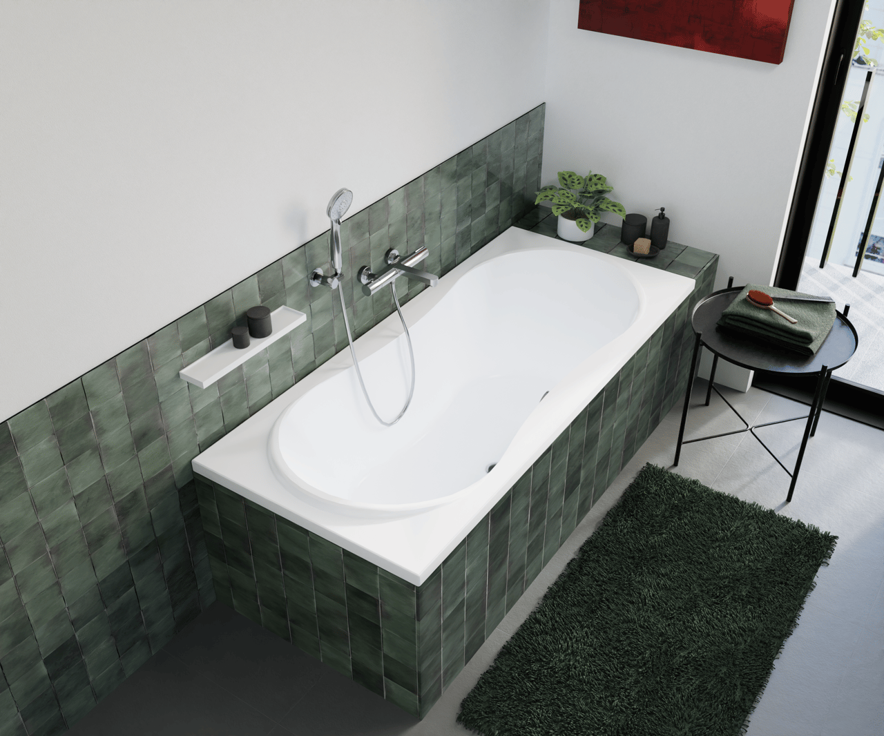 Luca Varess Trasime Einbaubadewanne 170 x 80 cm, Acryl Weiß mat