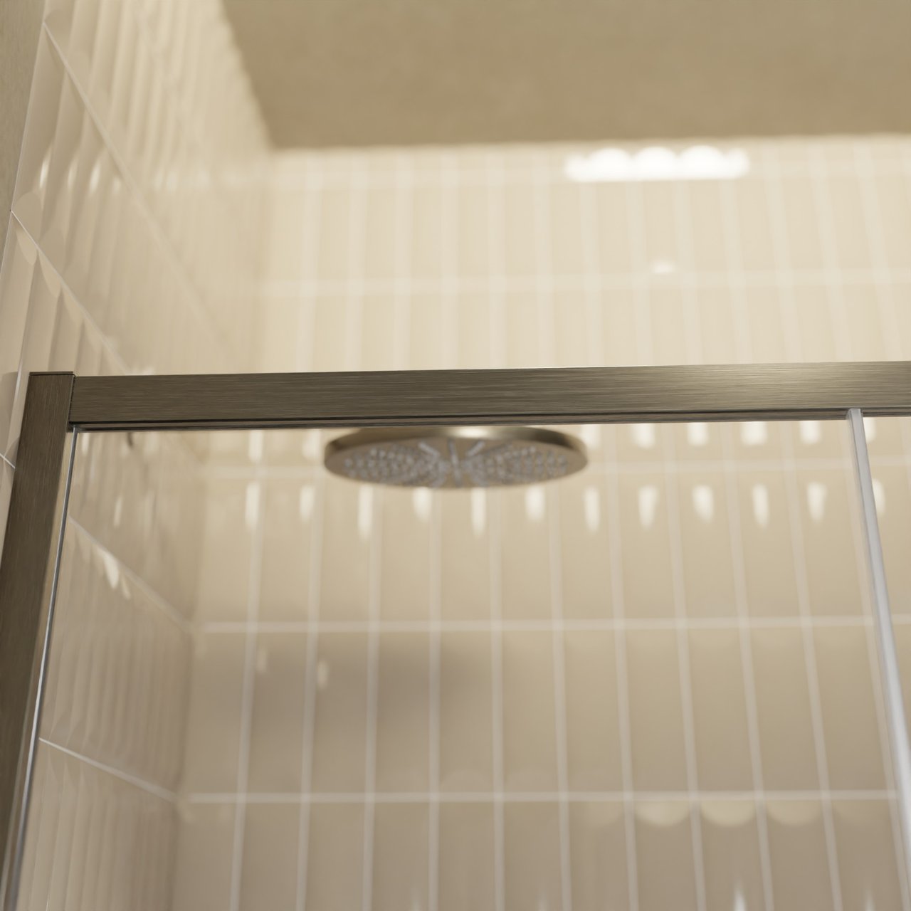 Balmani Senses Design douche schuifdeur omkeerbaar 140 cm x 210 cm Helder glas, Brushed GunMetal profielen, met coating