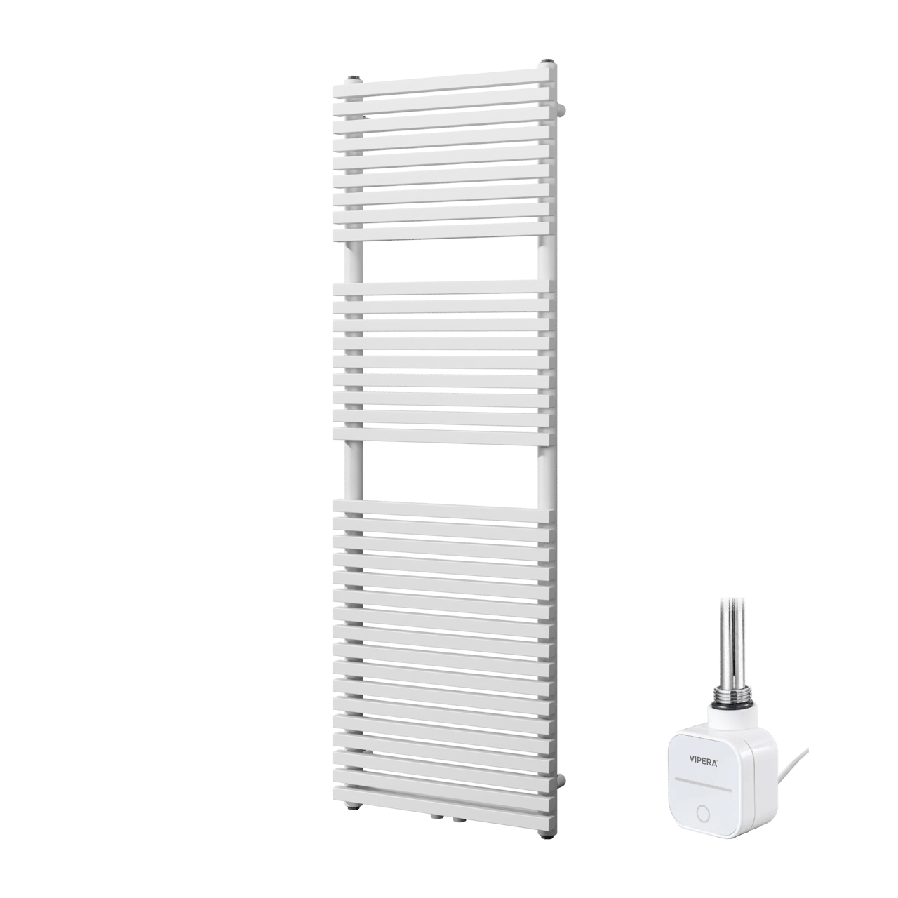 Vipera Vesuvio sèche-serviettes Simple 50 x 150 cm chauffage électrique blanc mat raccordement latéral et central possible 800W, résistance incluse