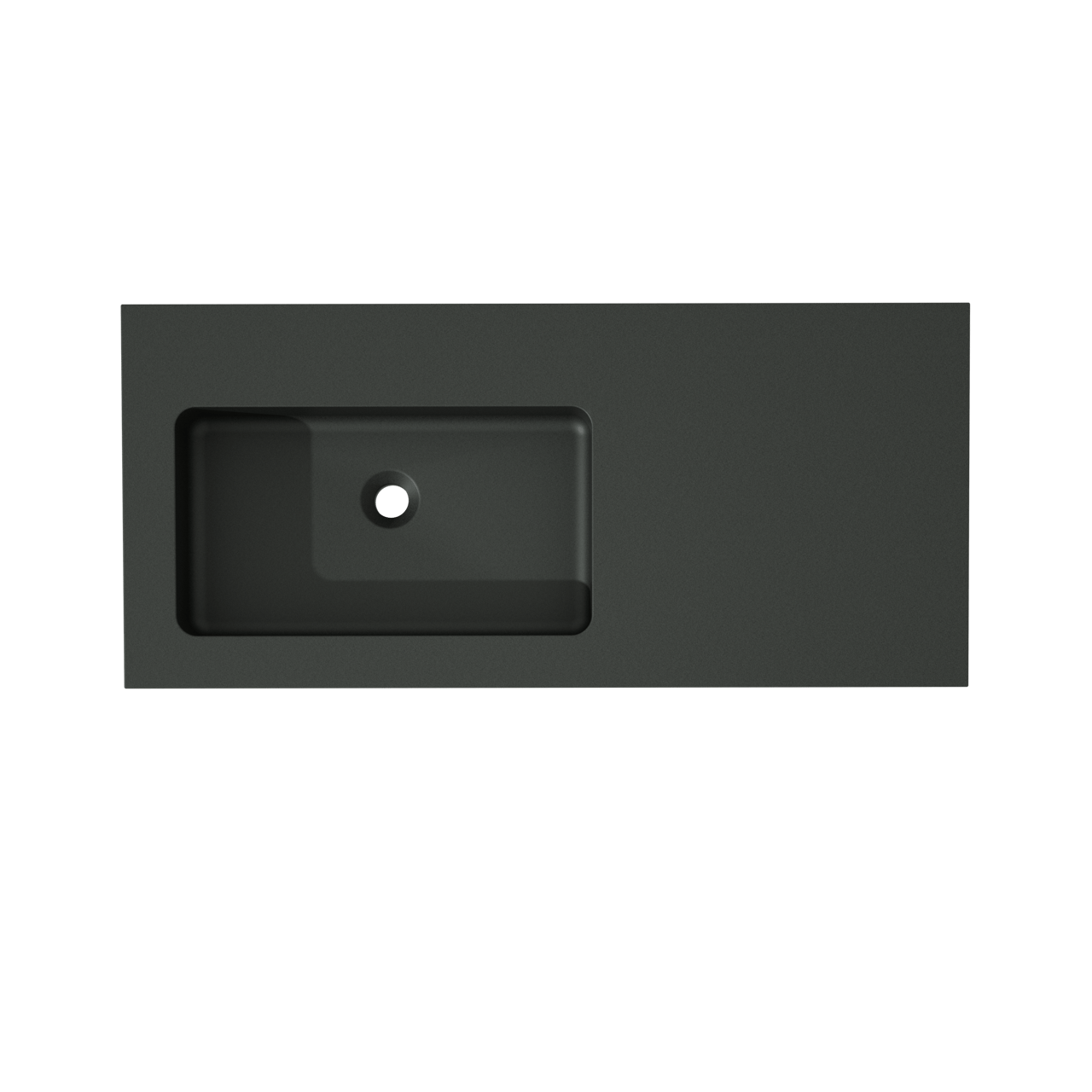 Storke Scuro asymmetrisch linkse wastafel mat kwarts 100 x 46 cm