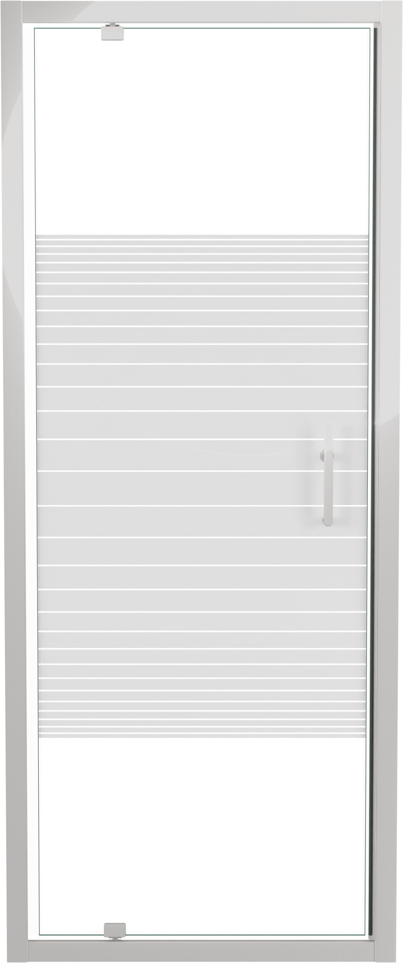 SanyOne Anton Dusche Drehtür 80 cm x 190 cm Gestreift Glas glänzend Weiß Profil