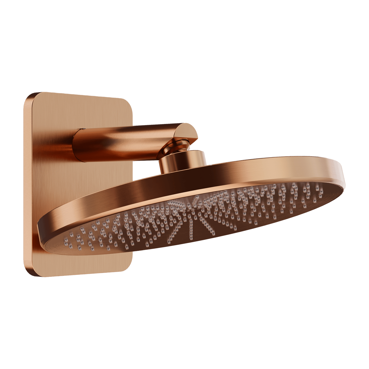 Blaufoss Onos 250 Duschkopf 25 cm, Wandmontage, mit Brausearm, Brushed Rosegold