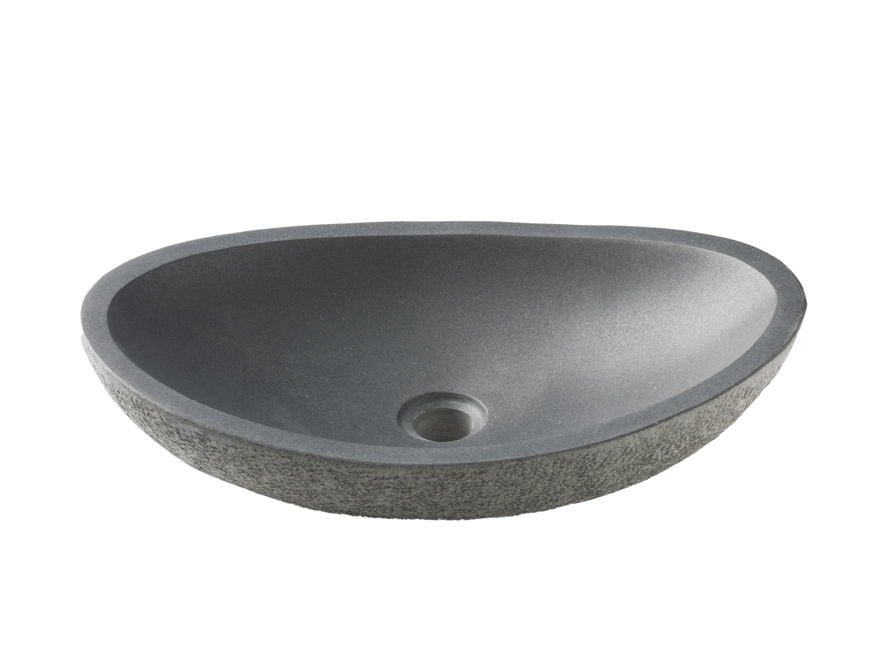Balmani Toscana Piccolo Due vasque à poser granite aiguisé et bouchardé ovale 52 x 33 cm