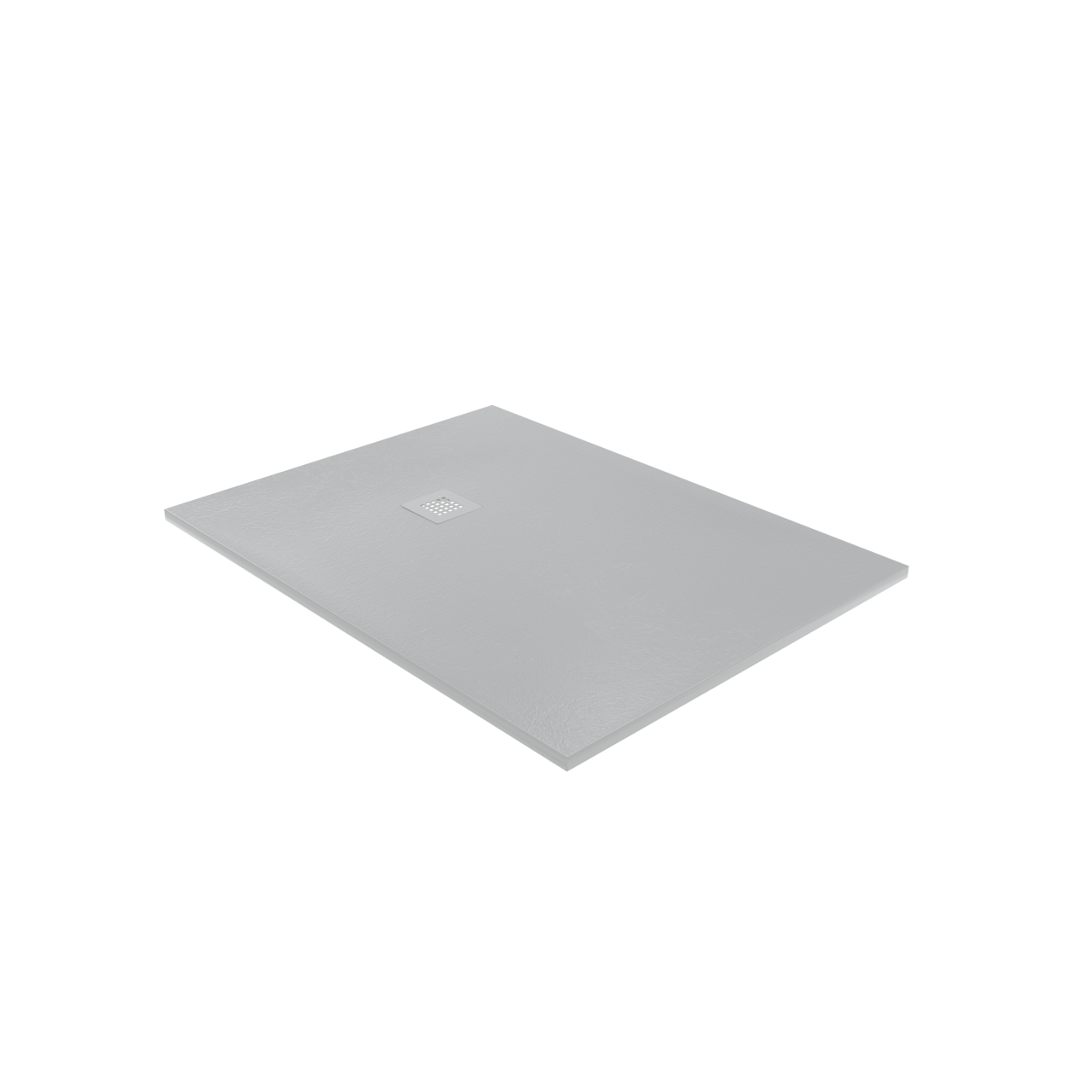 Balmani Vega douchebak 120 x 90 cm composietmarmer lichtgrijs leisteenstructuur