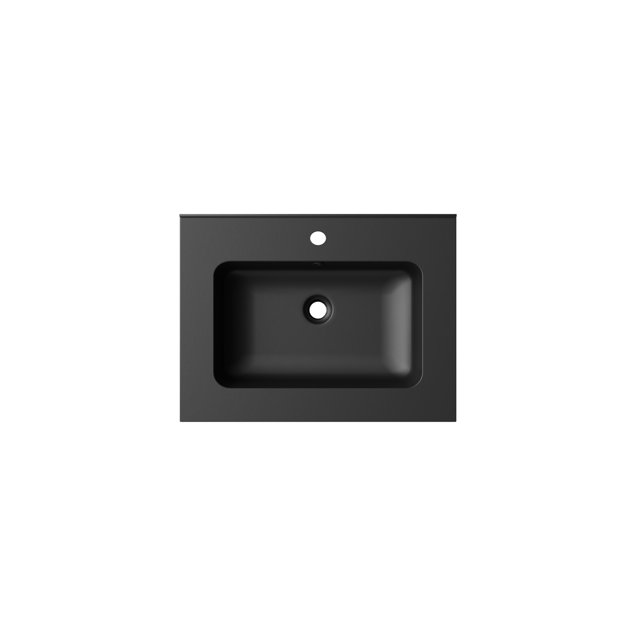 Linie Vano plan simple marbre composite Noir Mat 60 x 46 cm