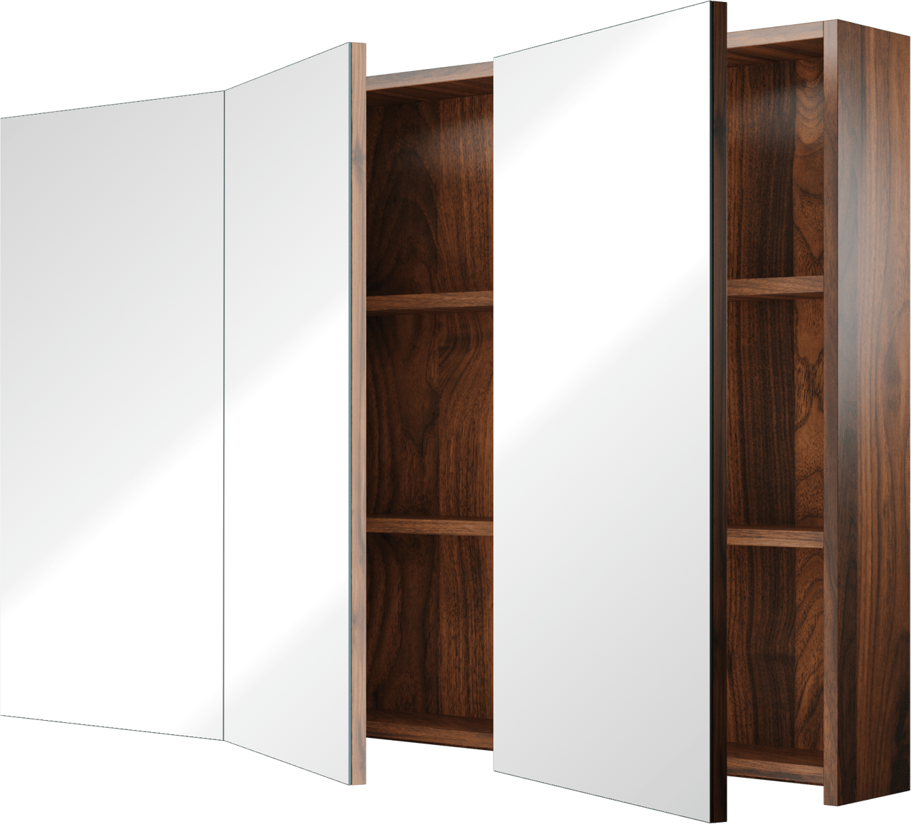 Linie Montro Spiegelschrank Bad: 120 x 75 cm, Nussbaum