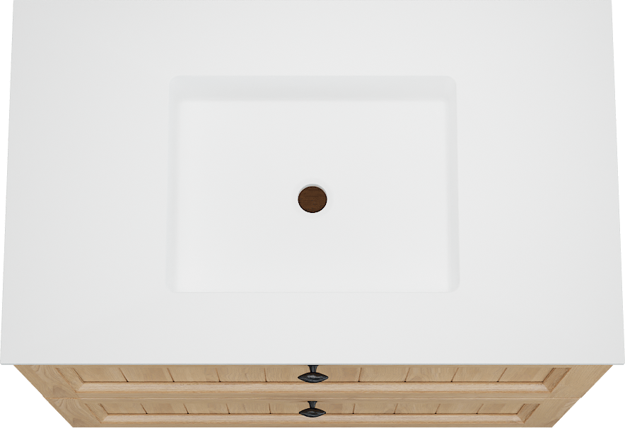 Balmani Lemon staand badmeubel 90 x 55 cm, fineer naturel eiken met Tablo Stretto enkele wastafel in mat wit