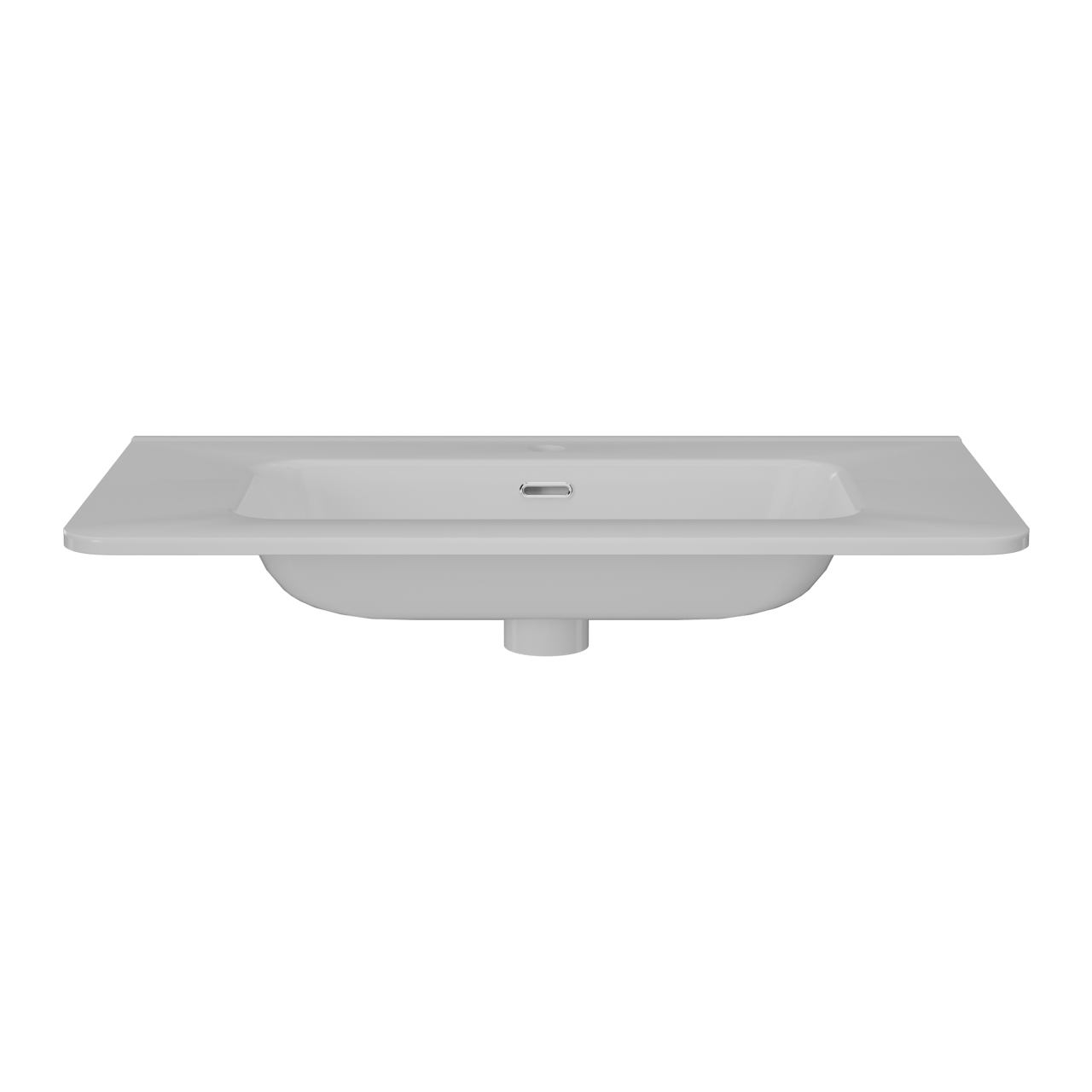 Linie Baro Curvo lavabo simple porcelaine Blanc Brillant 80 x 46 cm