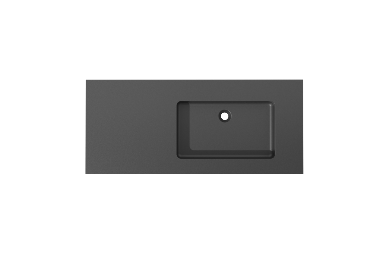 Storke Scuro Waschtisch, rechts, Quarz matt, 120 x 52 cm, Schrankkombination 35 cm