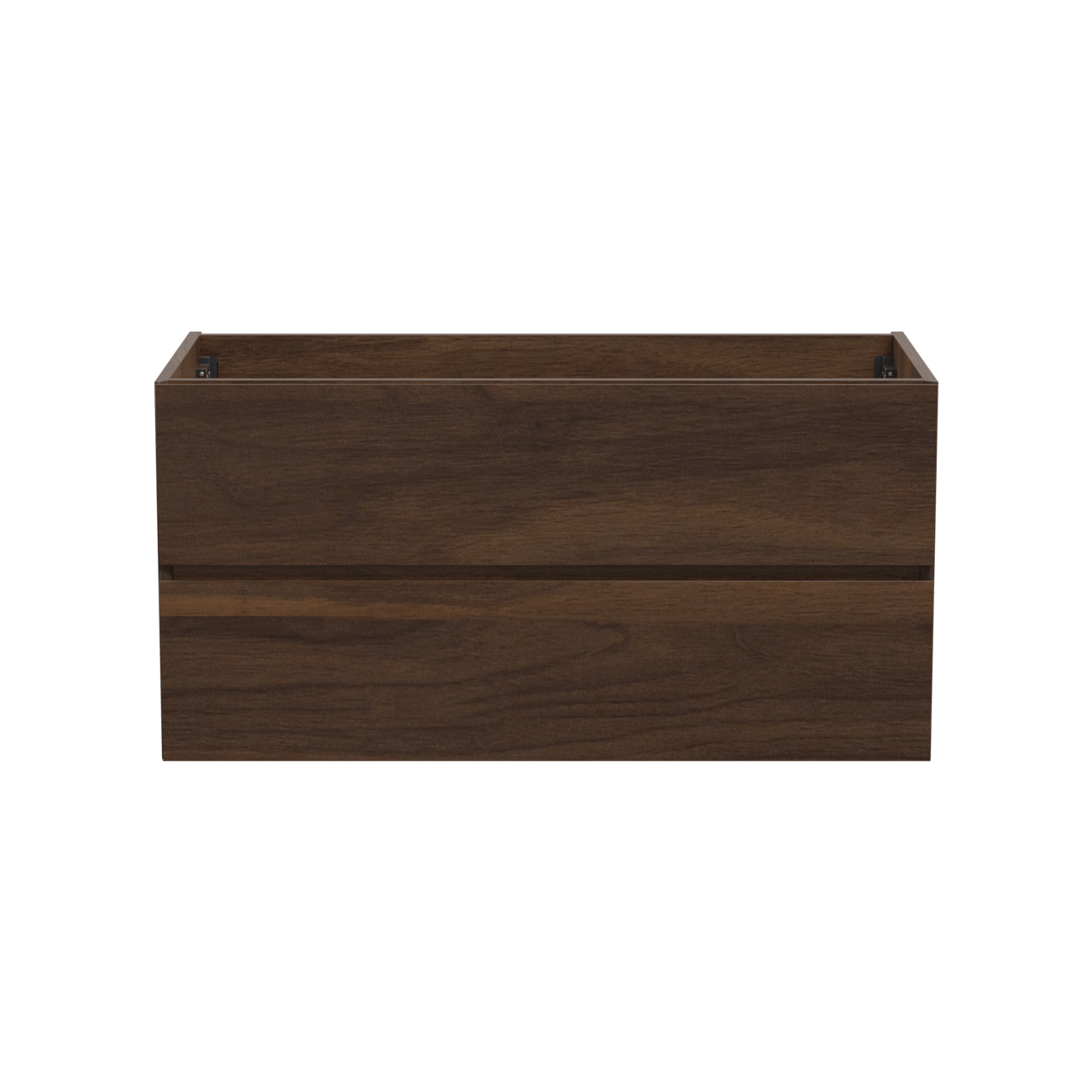 Storke Edge zwevende wastafelonderkast 105 x 52 cm notelaar 2 lades