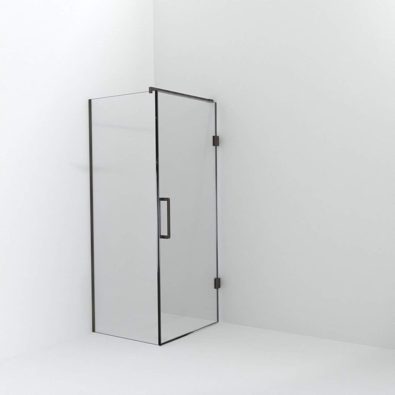 Balmani Modular Walk-In Dusche mit Tür: 80 x 200 cm mit Tür 90 cm, Klarglas inklusive Coating, Profil Brushed GunMetal