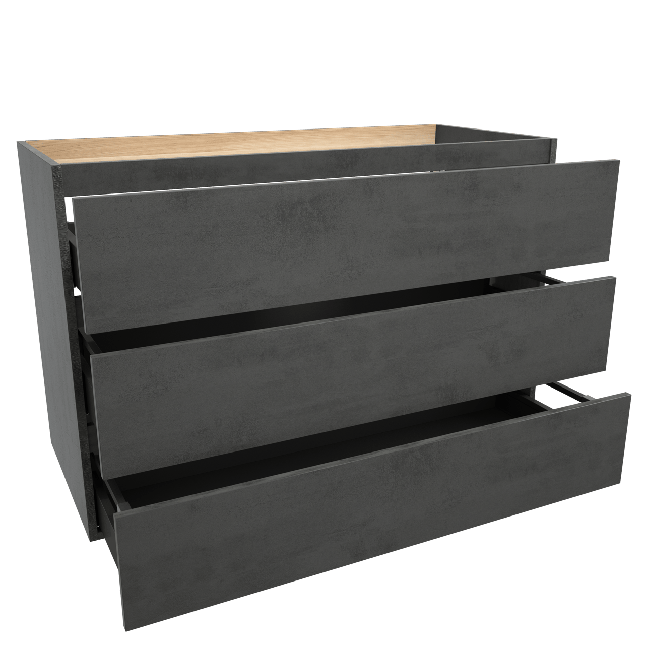 Balmani Lucida staande wastafelonderkast 120 x 55 cm beton donkergrijs 3 lades