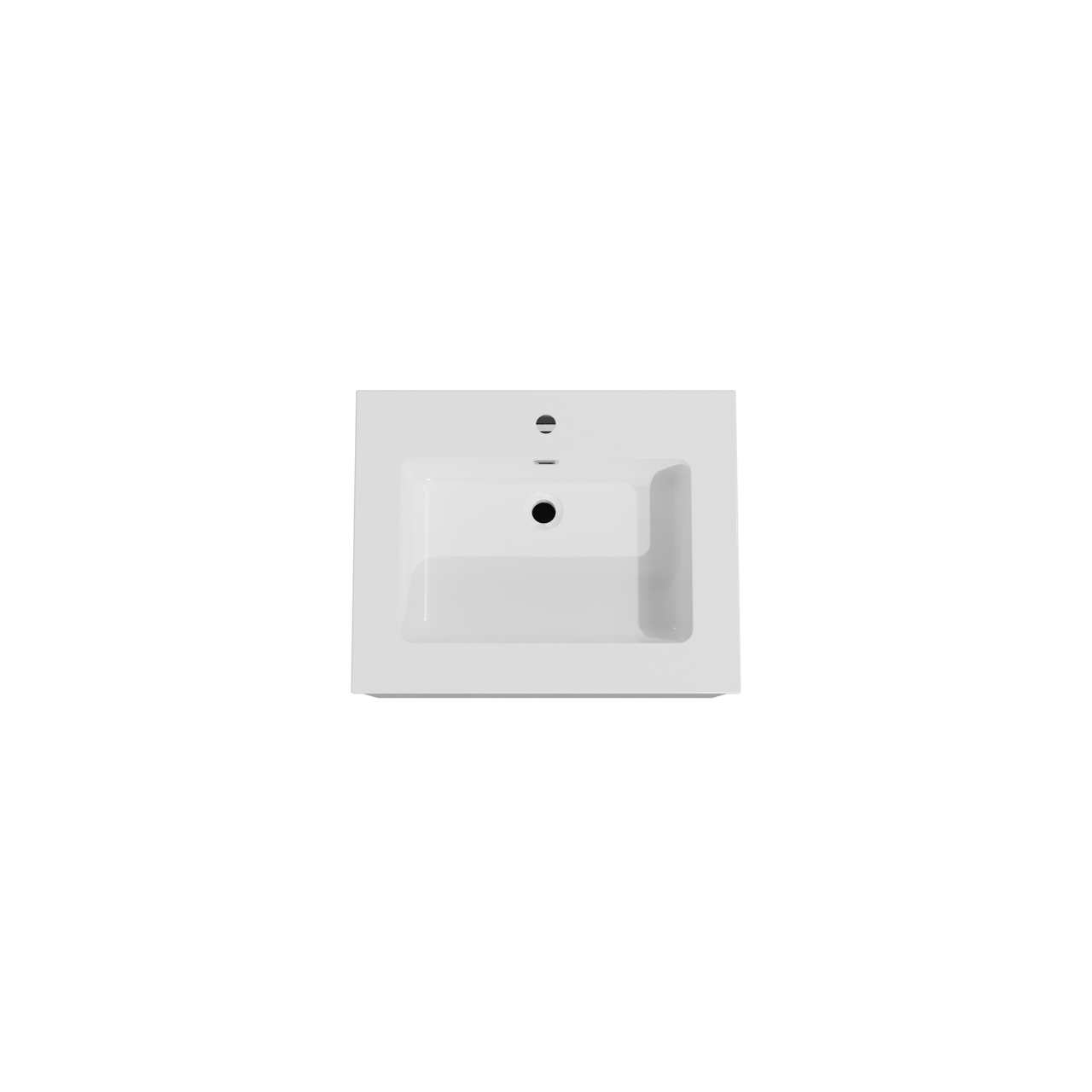 Storke Edge meuble salle de bains suspendu 65 x 52 cm blanc brillant avec Diva plan simple en marbre composite blanc brillant