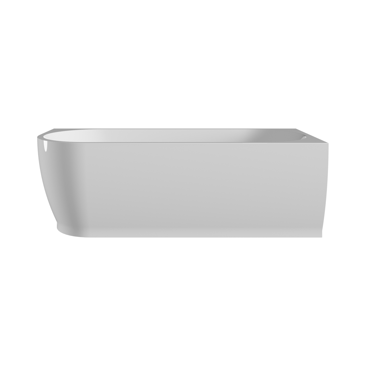 Linie Paulo baignoire d'angle droite double 180 x 80 cm acrylique Blanc Brillant