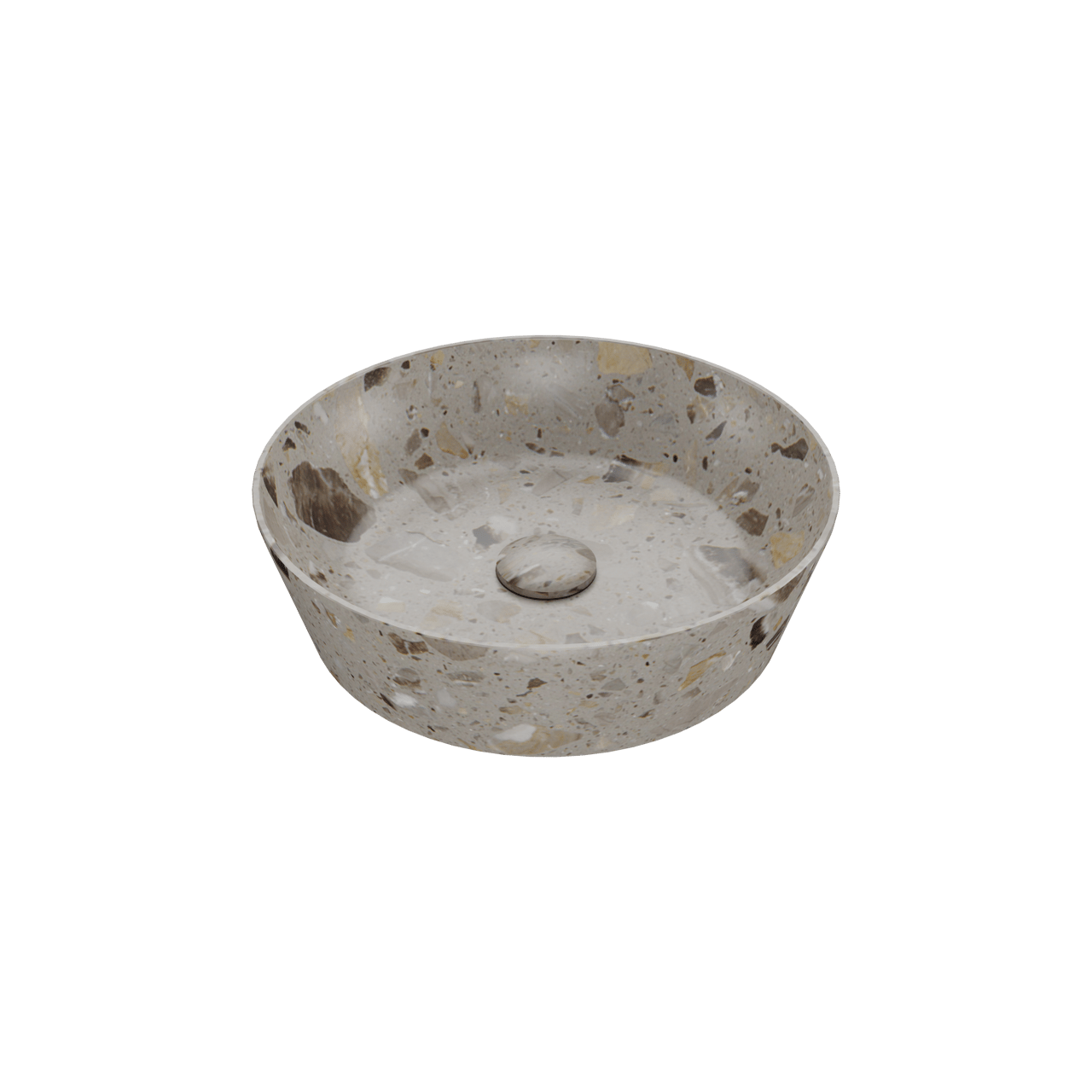 Balmani Still vasque à poser terrazzo greige rond Ø 38 cm