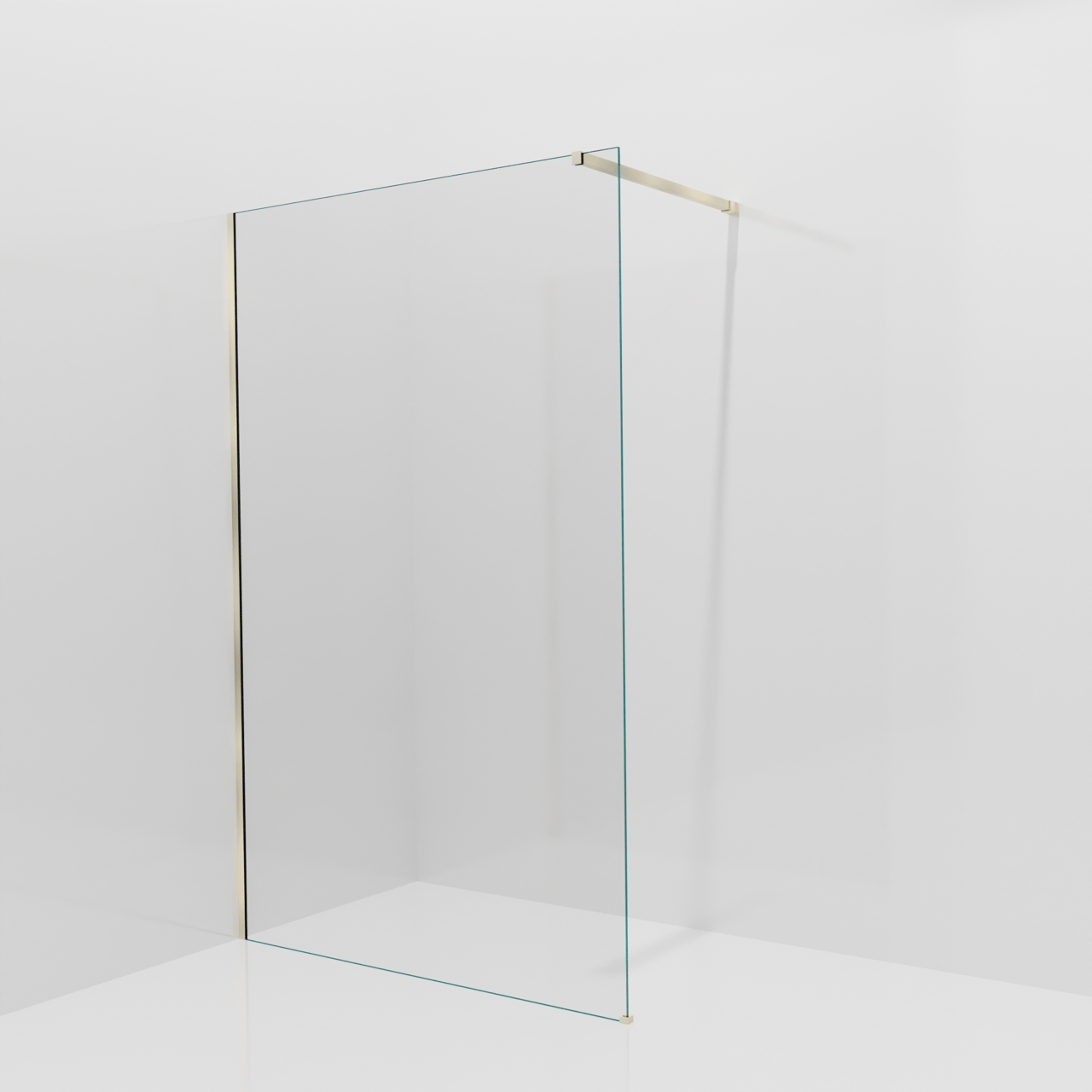 Balmani Modular Walk-In Dusche: 130 x 200 cm, Klarglas, inklusive Coating, Profil Brushed Champagne Gold