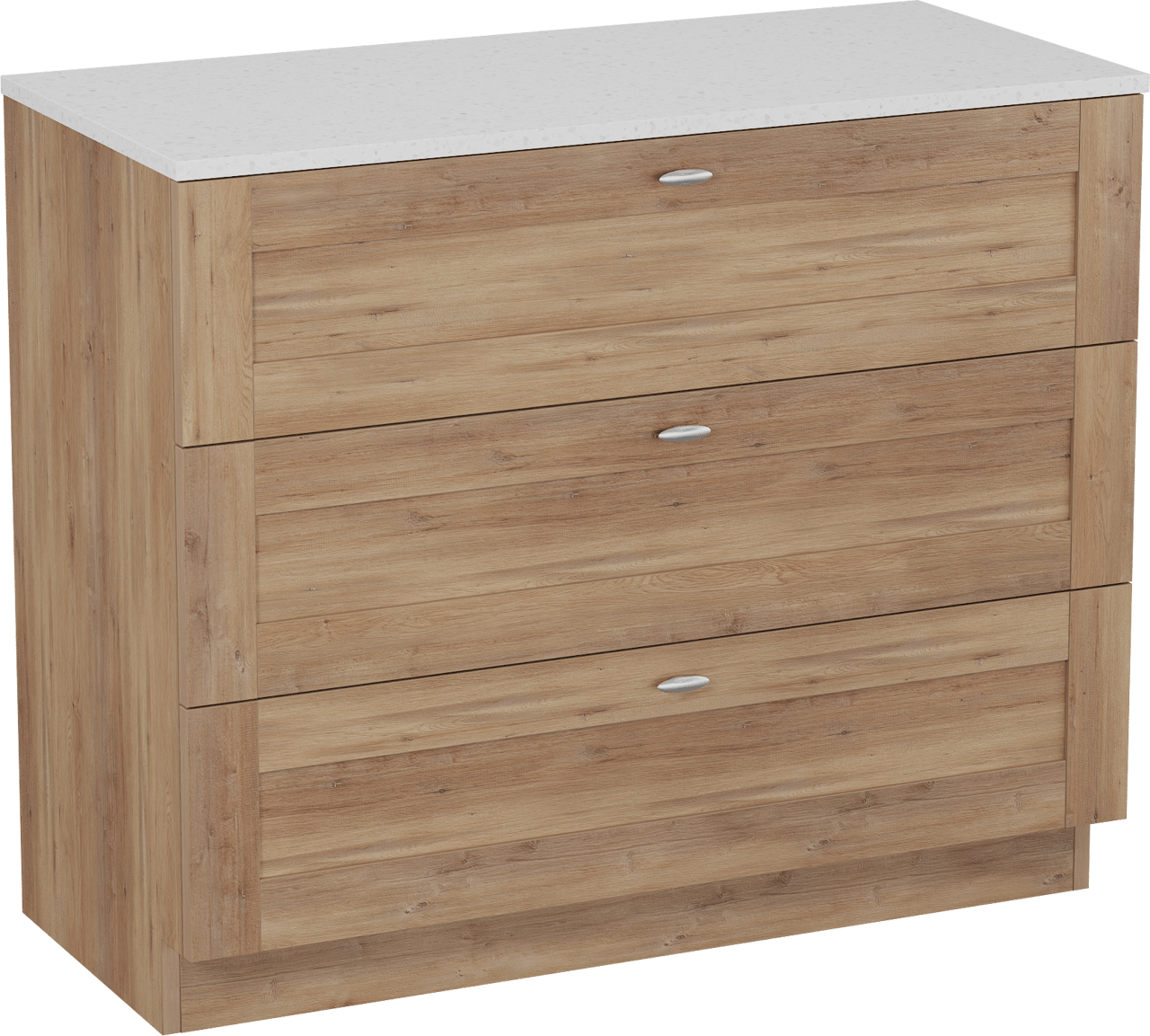 Linie Classo meuble salle de bains à poser 100 x 46 cm chêne naturel avec Lado tablette simple ou double en mélaminé terrazzo blanc