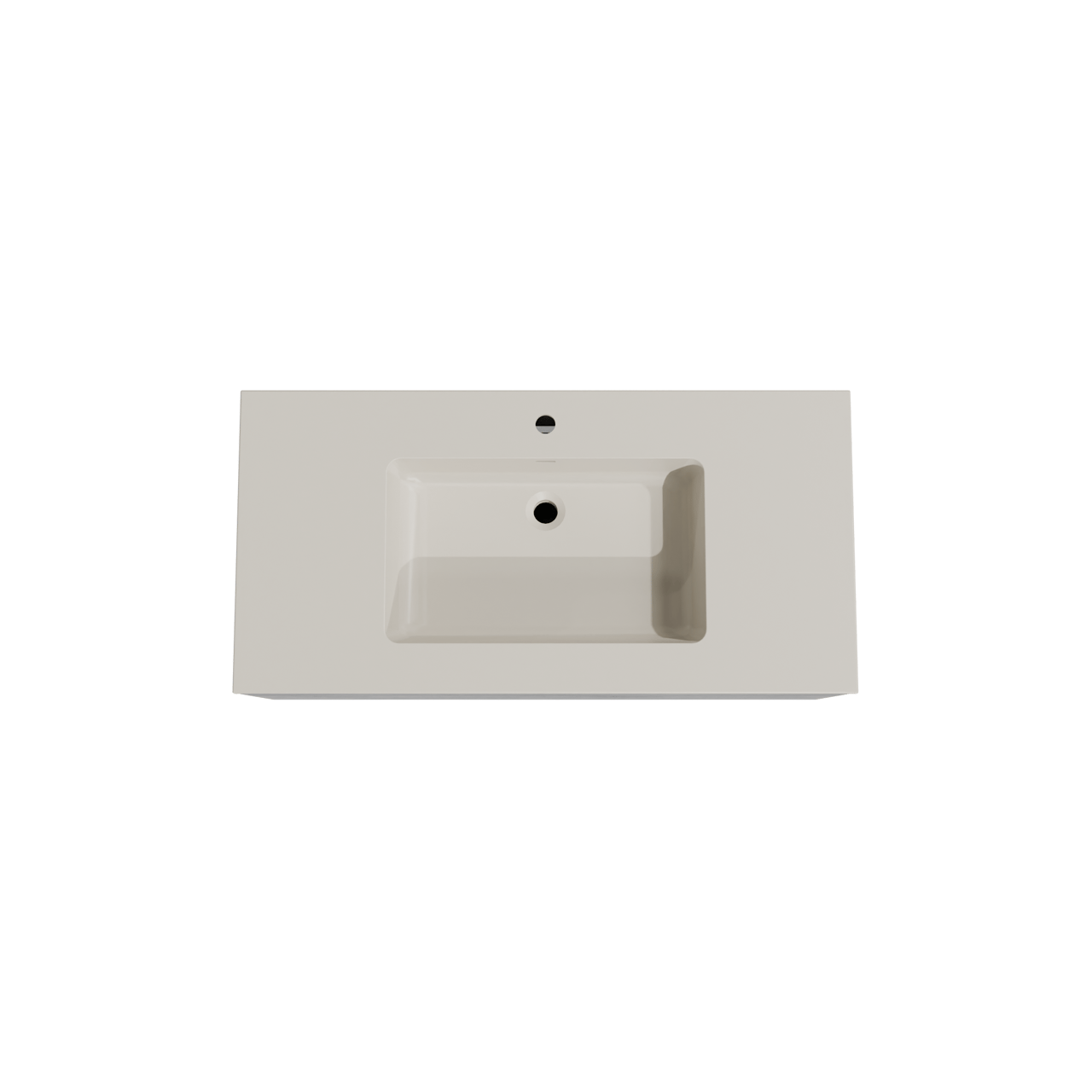 Storke Edge meuble salle de bains suspendu 105 x 52 cm béton gris foncé avec Diva plan simple en top solid soie grise