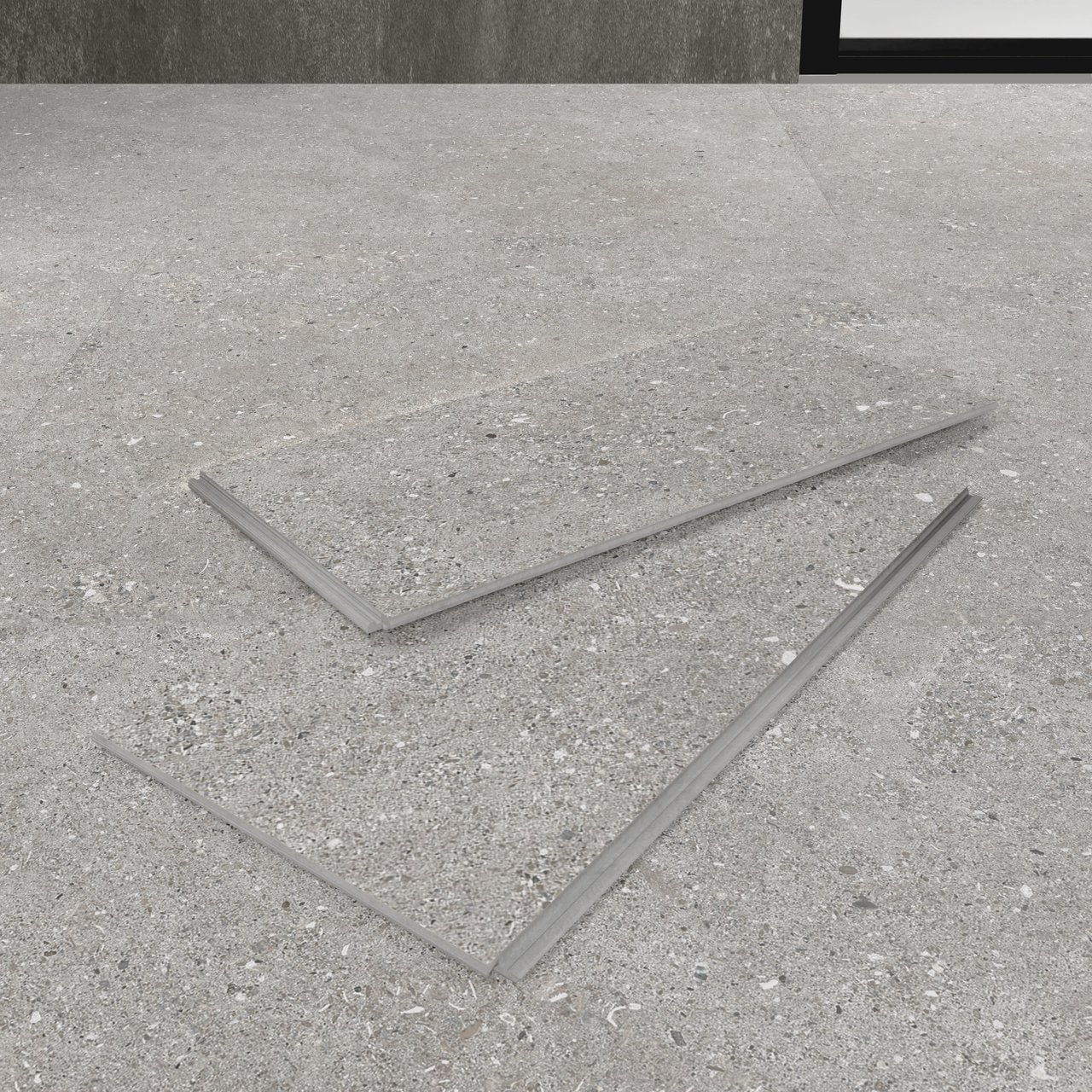 Florris Stockholm SPC-Klickvinylböden, 6 Stück, 40x80cm, Crater Grey
