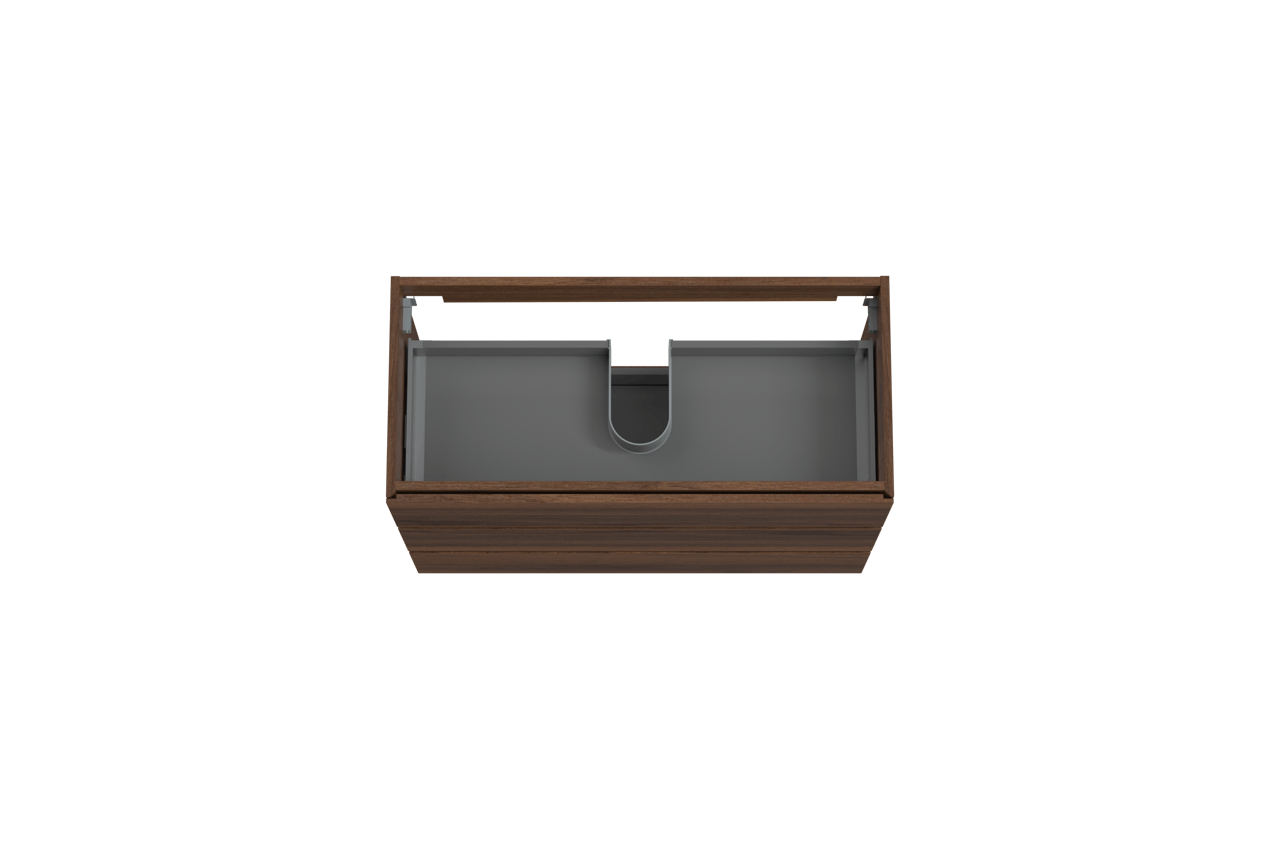 Storke Edge staande wastafelonderkast 100 x 46 cm notelaar 3 lades