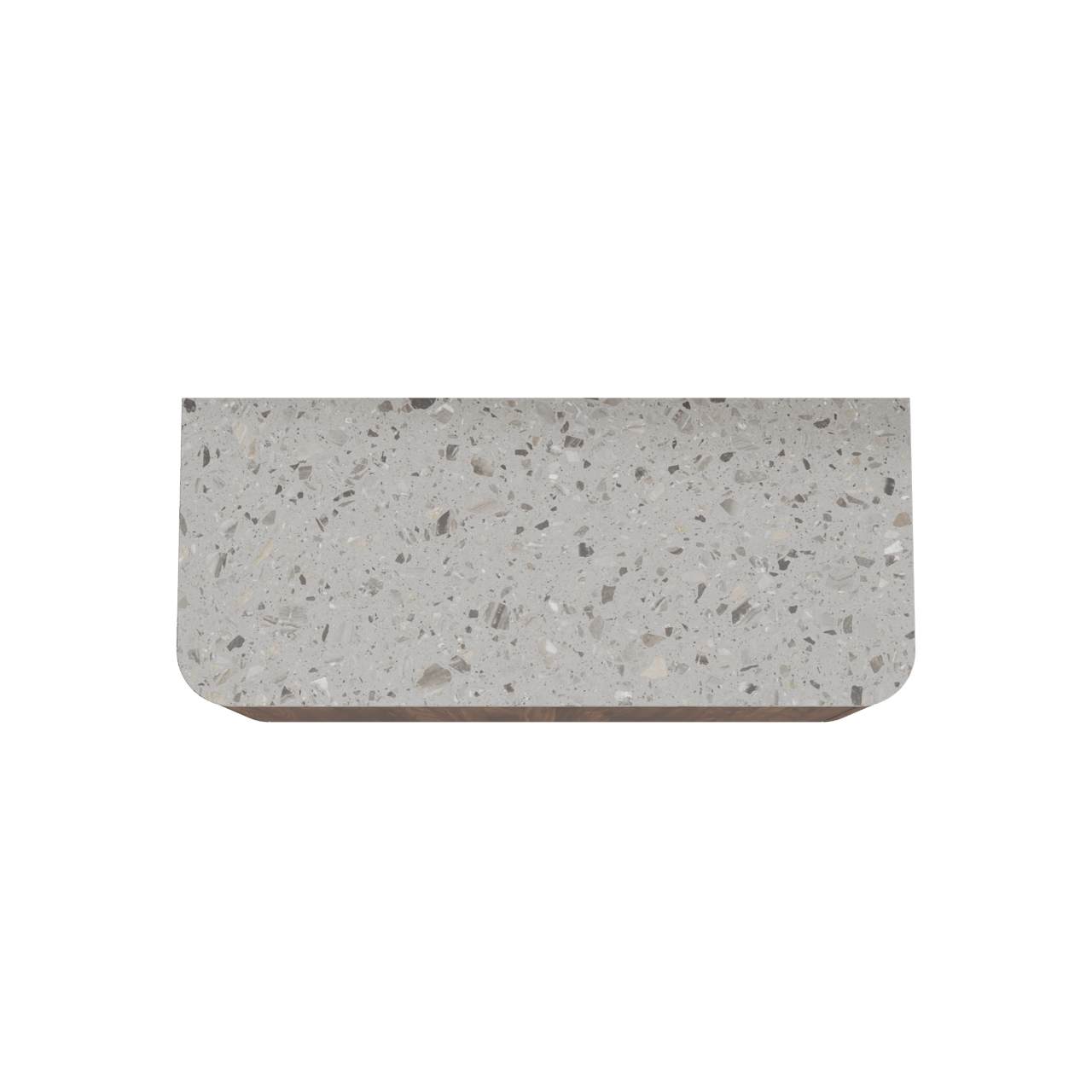 Balmani Moon meuble salle de bains suspendu 130 x 55 cm noyer américain avec Moon tablette simple ou double en terrazzo greige terrazzo